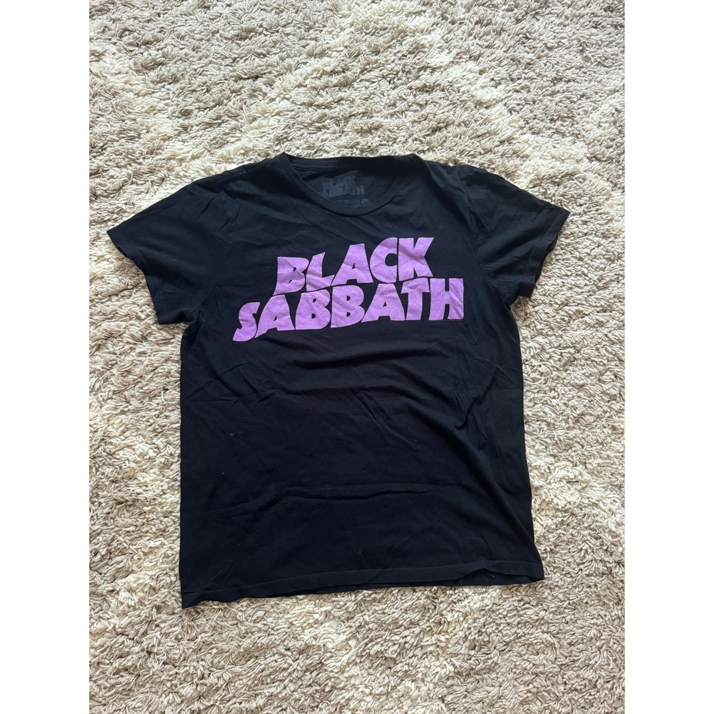 Black Sabbath Band T-Shirt Mens Large Black Purple Logo Graphic Heavy Metal Tee